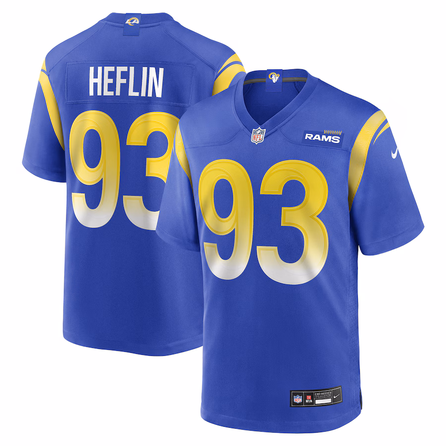 Jack Heflin Los Angeles Rams  Team Game Jersey -  Royal
