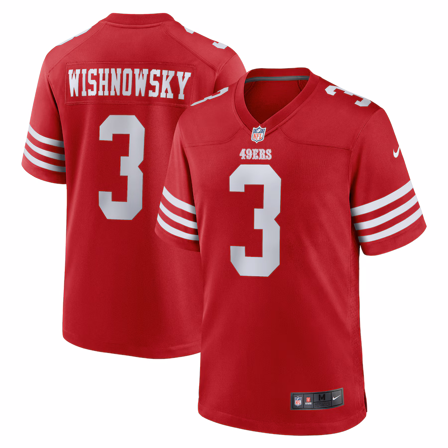 Mitch Wishnowsky San Francisco 49ers   Game Jersey -  Scarlet