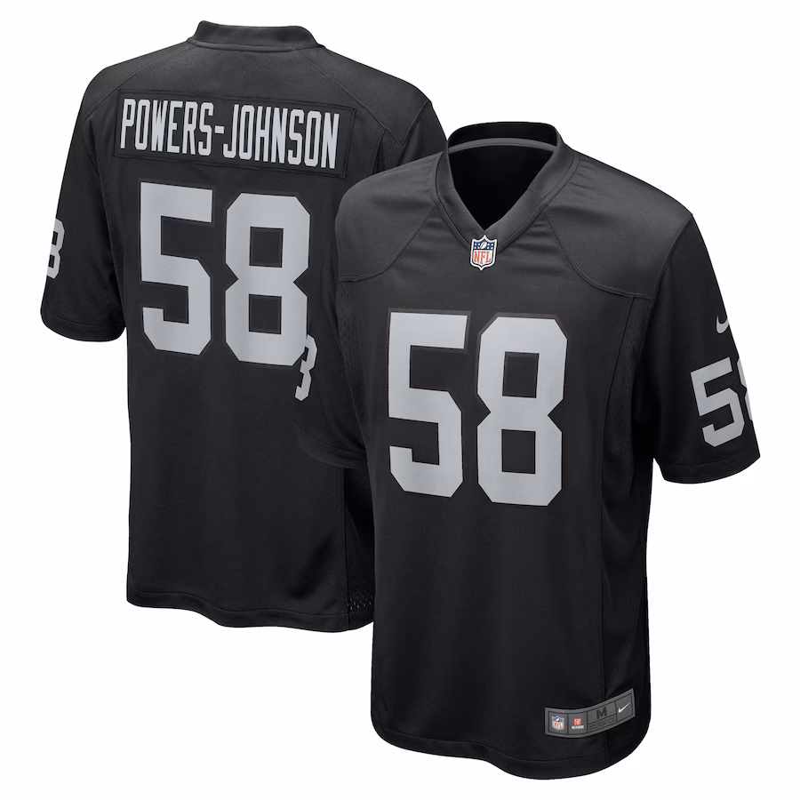 Jackson Powers-Johnson Las Vegas Raiders  Team Game Jersey -  Black