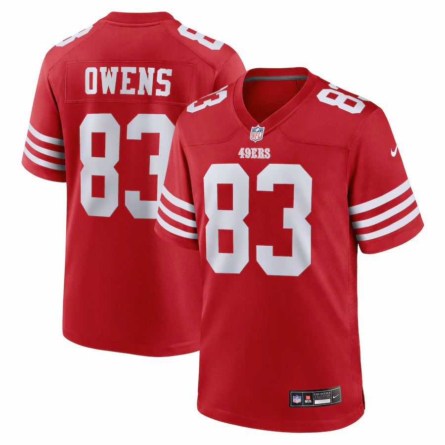Terique Owens San Francisco 49ers  Team Game Jersey -  Scarlet