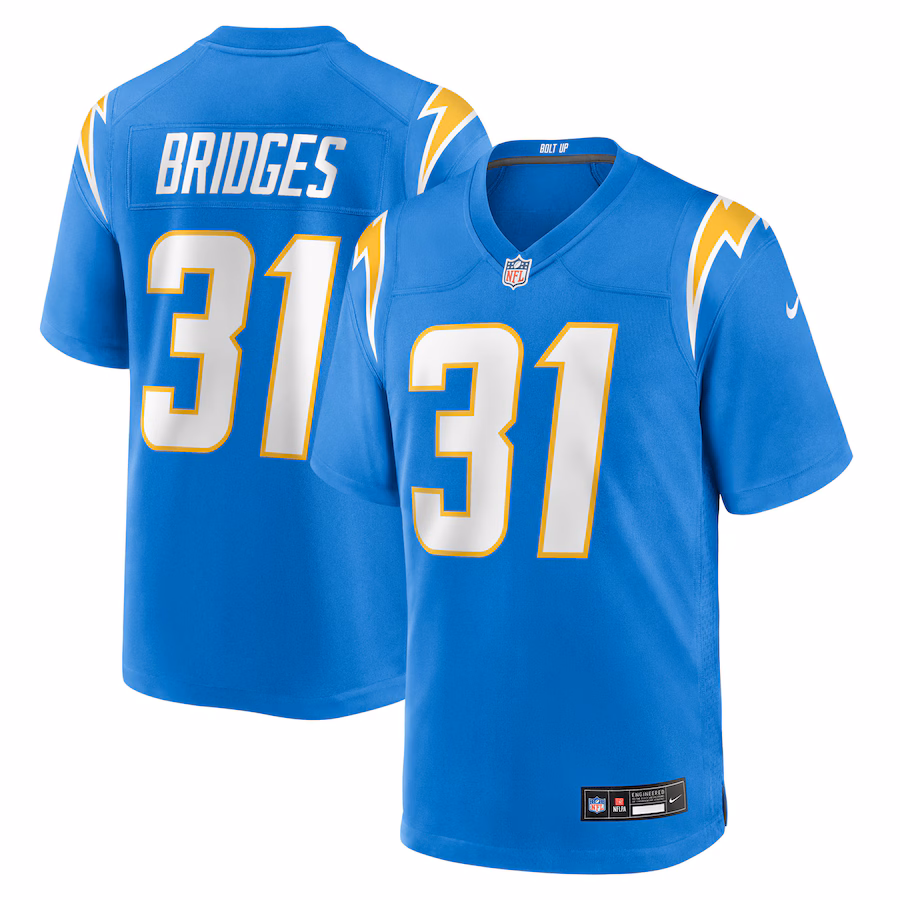 Trikweze Bridges Los Angeles Chargers  Team Game Jersey -  Powder Blue