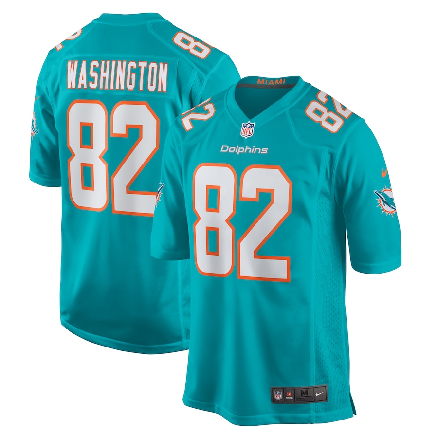 Tahj Washington Miami Dolphins   Game Jersey -  Aqua