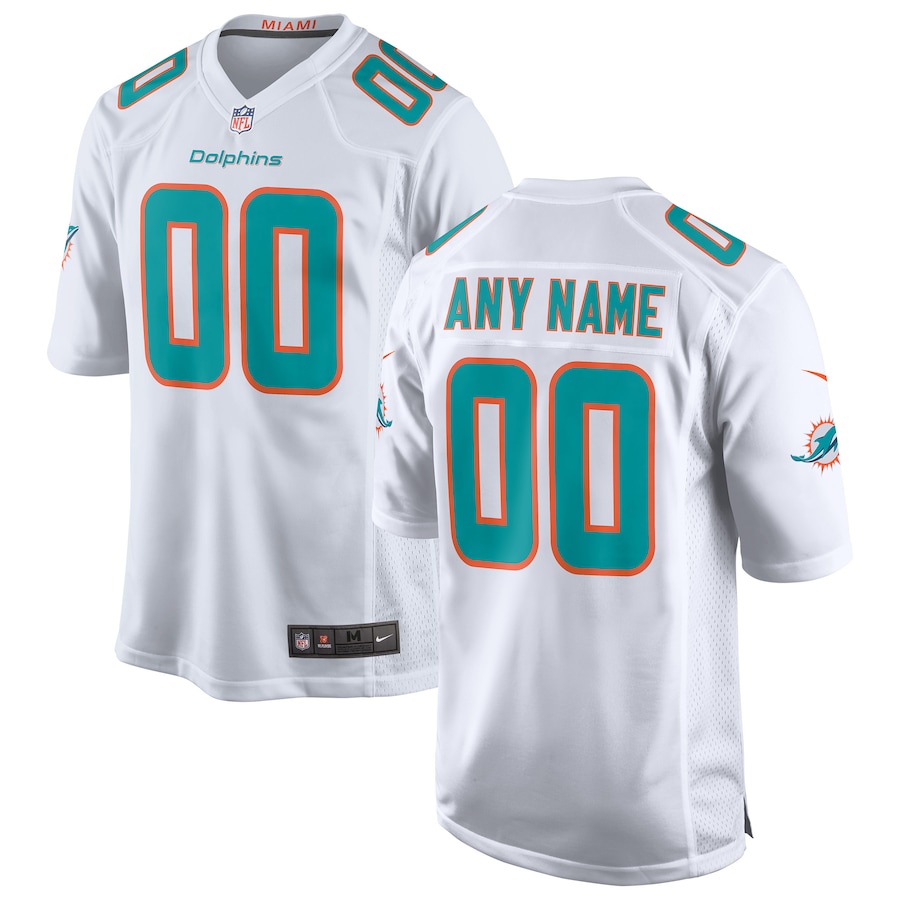 Miami Dolphins   Custom Game Jersey - White