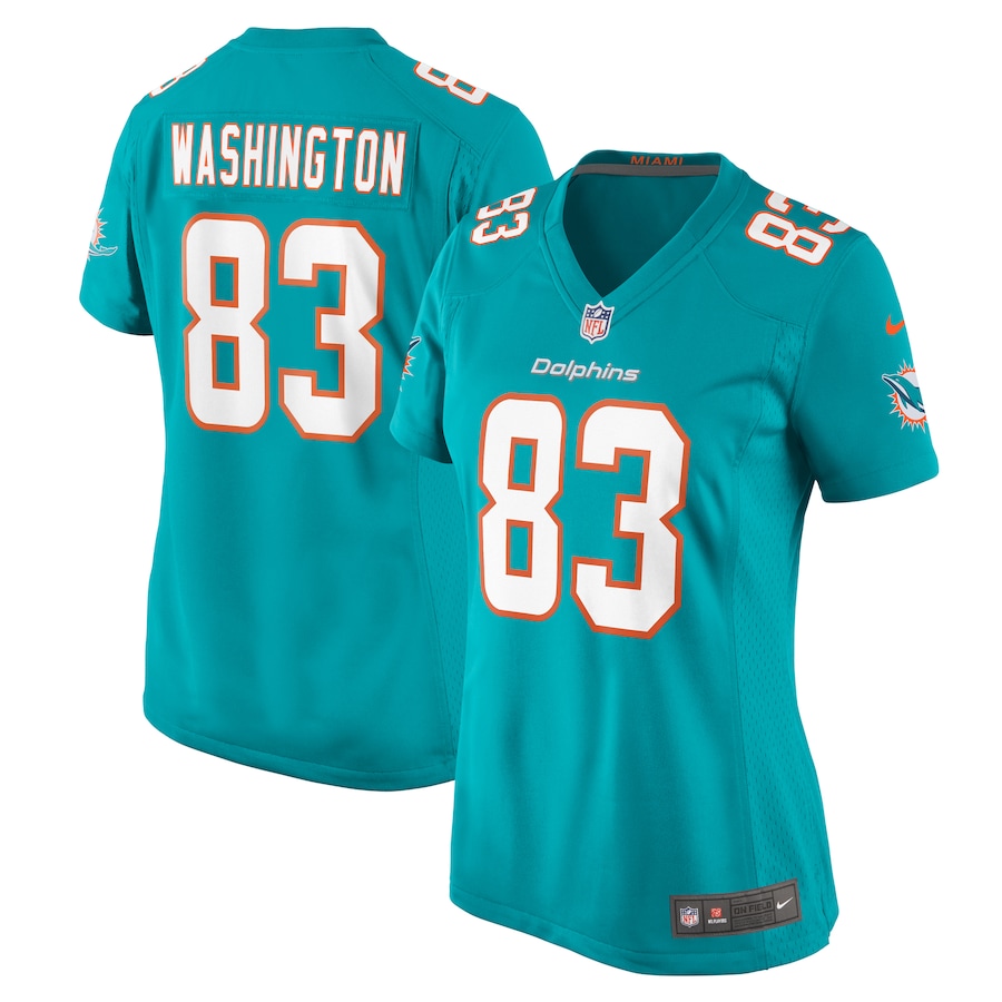 Malik Washington Miami Dolphins   Women's  Game Jersey -  Aqua