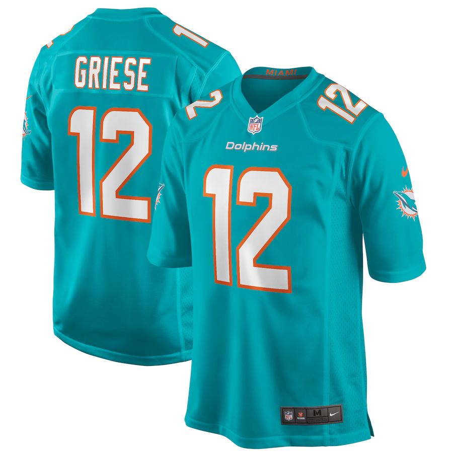 Bob Griese Miami Dolphins   Game Retired Player Jersey - Aqua