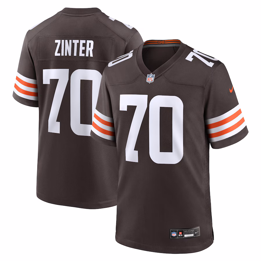 Zak Zinter Cleveland Browns  Team Game Jersey -  Brown