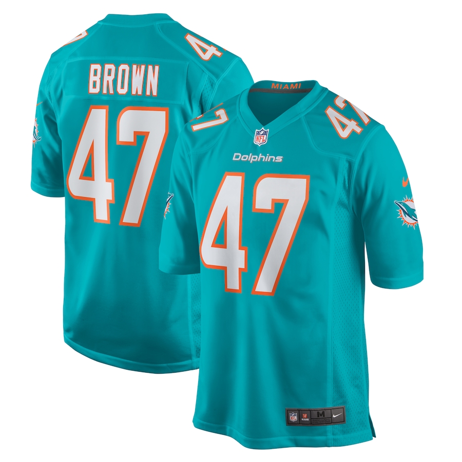 Cam Brown Miami Dolphins    Game Jersey -  Aqua