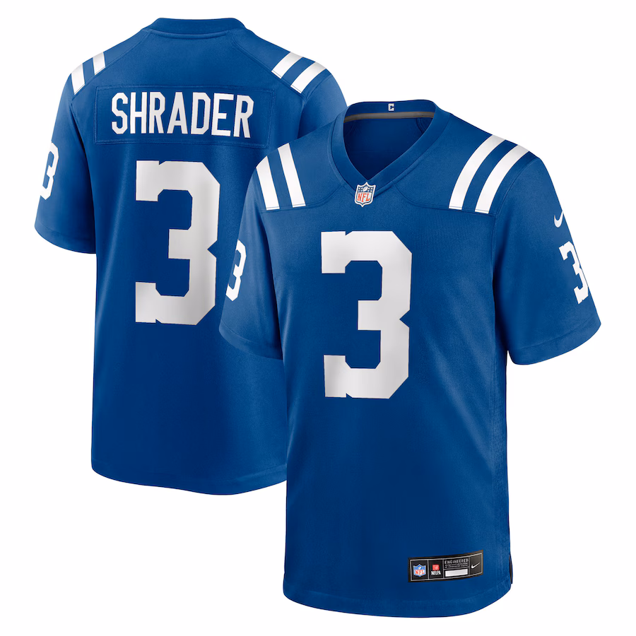 Spencer Shrader Indianapolis Colts  Team Game Jersey -  Royal