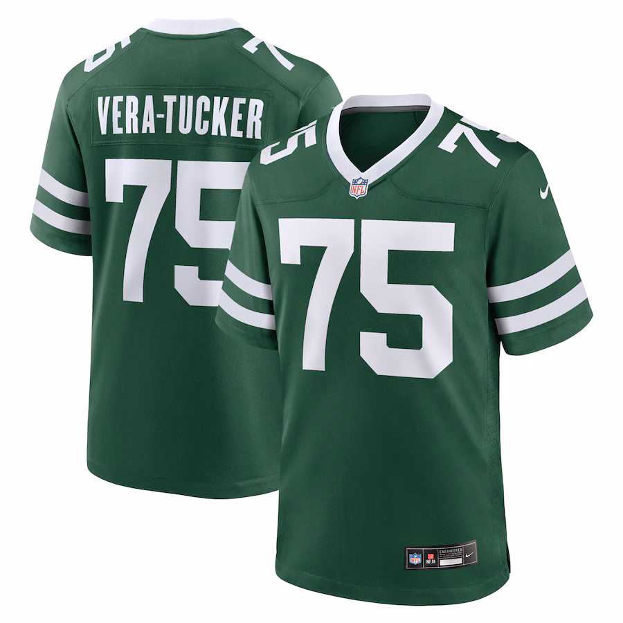 Alijah Vera-Tucker New York Jets   Team Game Jersey - Legacy Green
