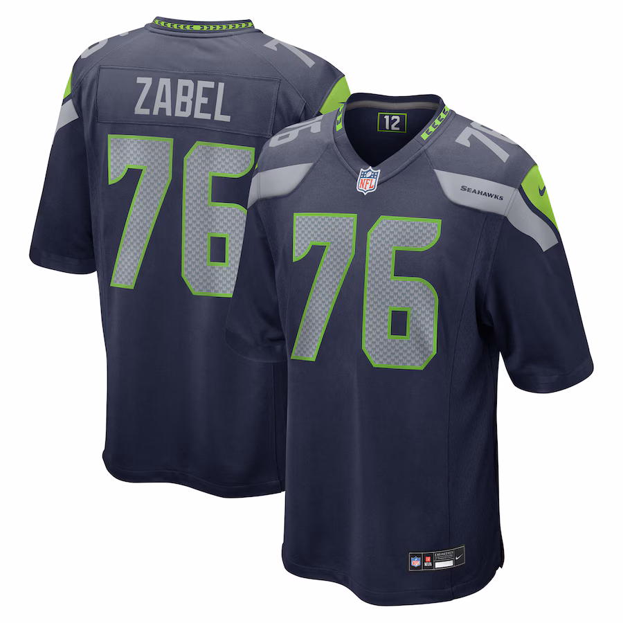 Grey Zabel Seattle Seahawks   2025 NFL Draft First Round Pick Game Jersey - College Navy