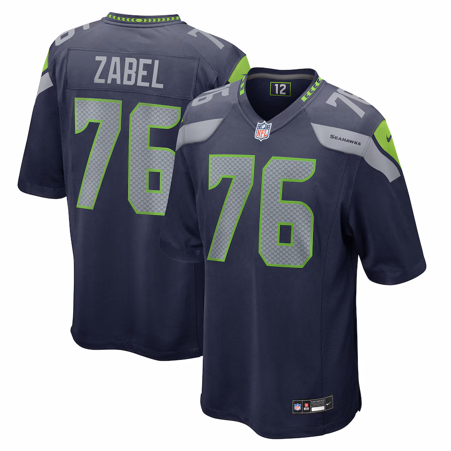 Grey Zabel Seattle Seahawks   Team Game Jersey -  College Navy