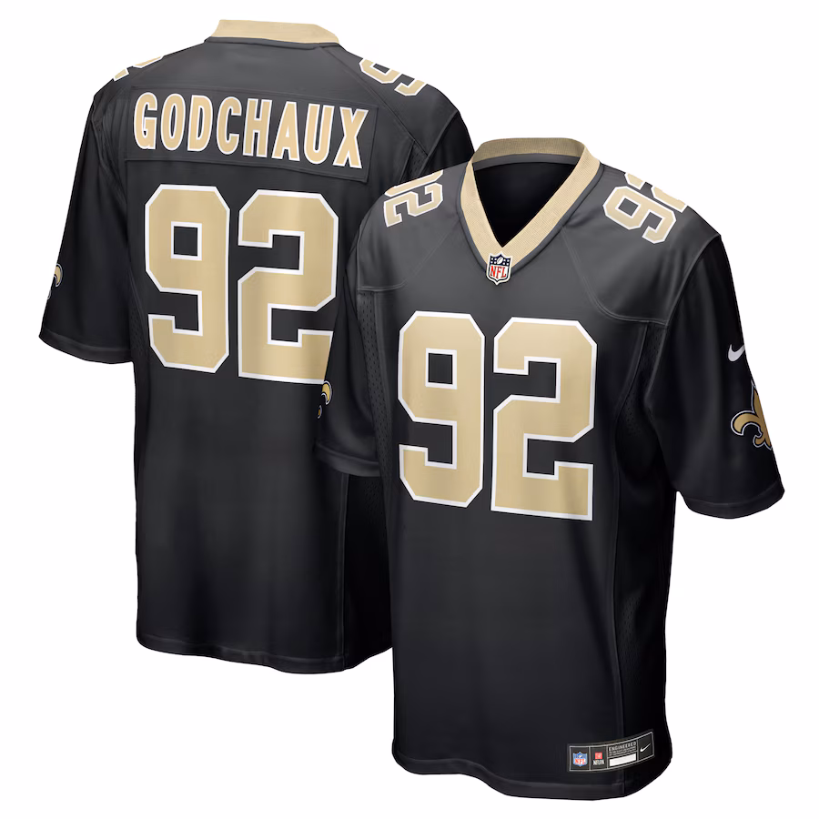Davon Godchaux New Orleans Saints   Team Game Jersey -  Black