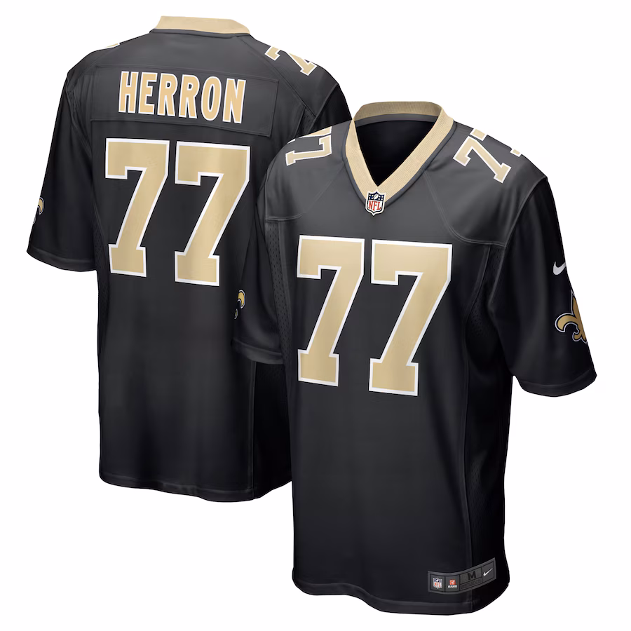 Justin Herron New Orleans Saints    Game Jersey -  Black