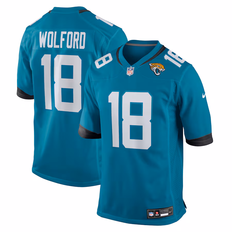 John Wolford Jacksonville Jaguars  Team Game Jersey -  Teal