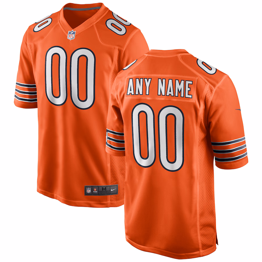 Chicago Bears  Alternate Custom Game Jersey - Orange