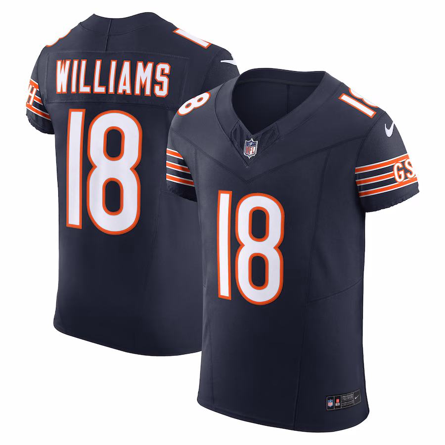Caleb Williams Chicago Bears  Team Vapor F.U.S.E. Elite Jersey - Navy