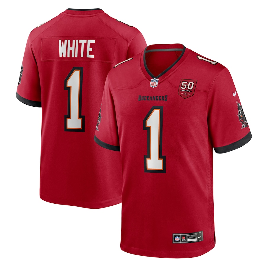 Rachaad White Tampa Bay Buccaneers   50th Anniversary Game Jersey - Red