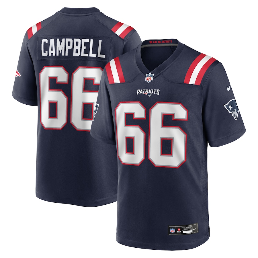 Men's New England Patriots Will Campbell   Navy 2025 NFL Draft First Round Pick Game Jersey