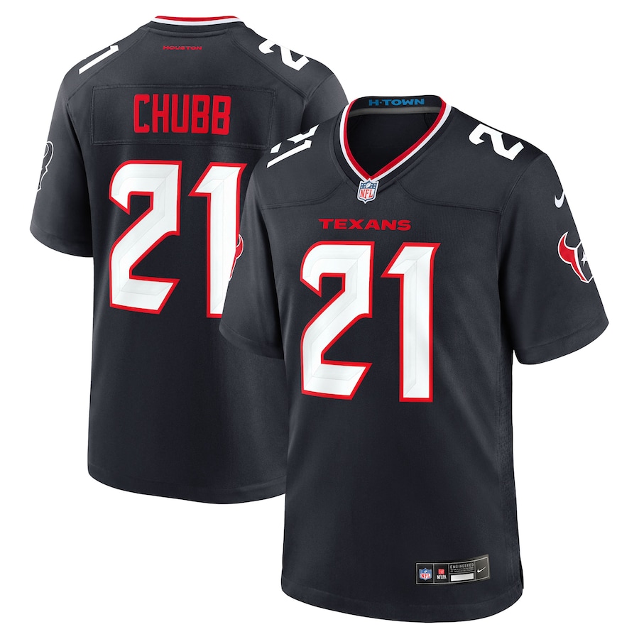 Men's Houston Texans Nick Chubb    Navy Team Game Jersey
