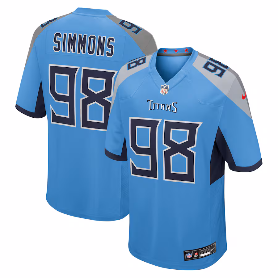 Jeffery Simmons Tennessee Titans Light Blue Team Game Jersey