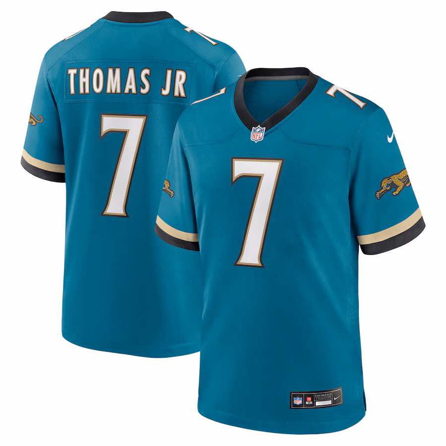 Brian Thomas Jr.  Men's Jacksonville Jaguars  Teal Alternate Game Jersey