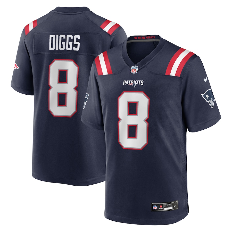 Stefon Diggs Men's New England Patriots   Navy Game Jersey