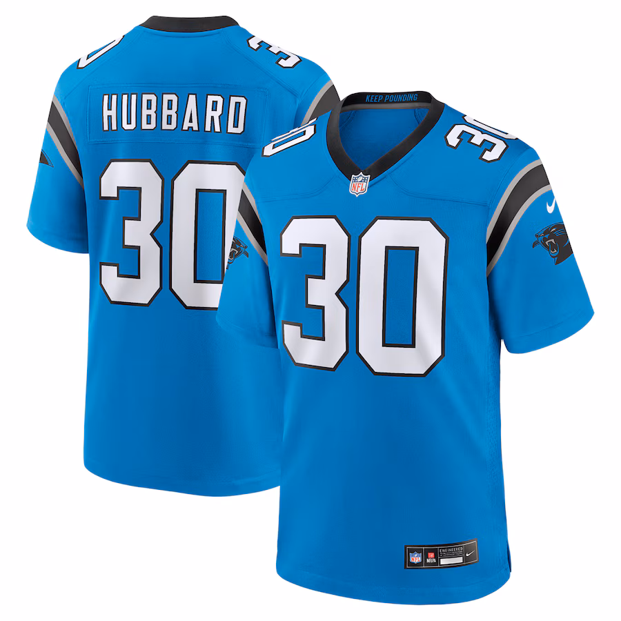 Carolina Panthers Men's  Chuba Hubbard   Blue Alternate Game Jersey