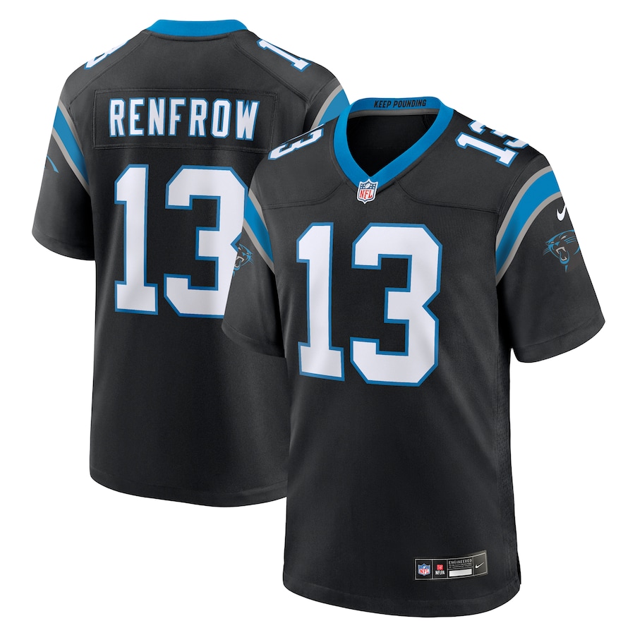 Hunter Renfrow Carolina Panthers  Team Game Jersey -  Black