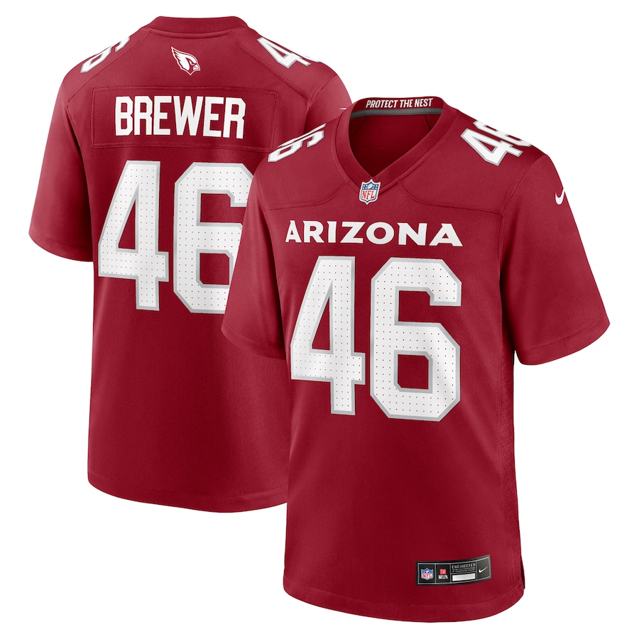 Aaron Brewer Arizona Cardinals  Team Game Jersey -  Cardinal