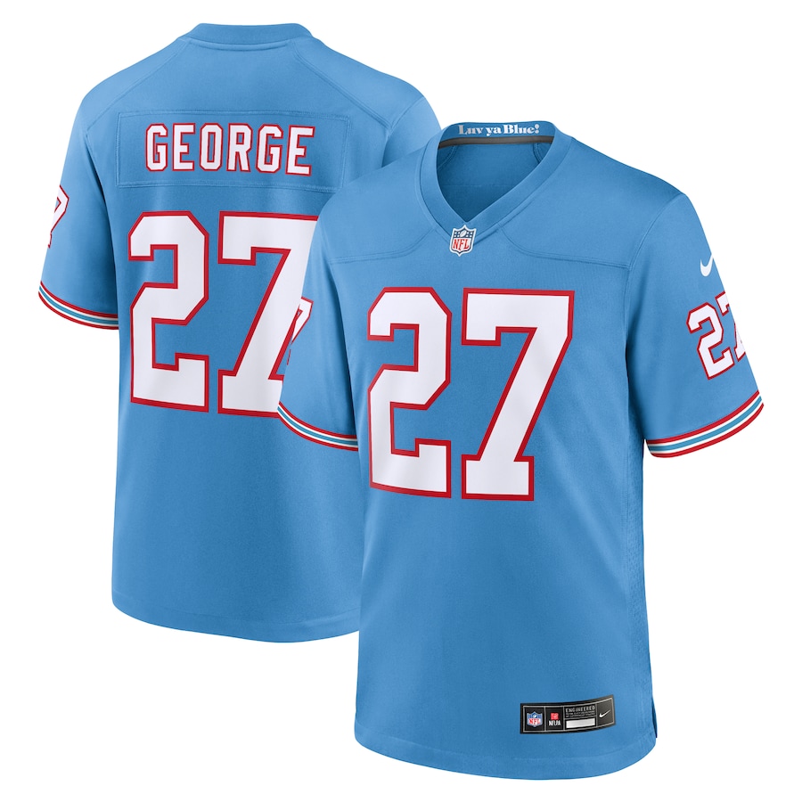Eddie George Tennessee Titans  Retired Player Alternate Game Jersey - Light Blue