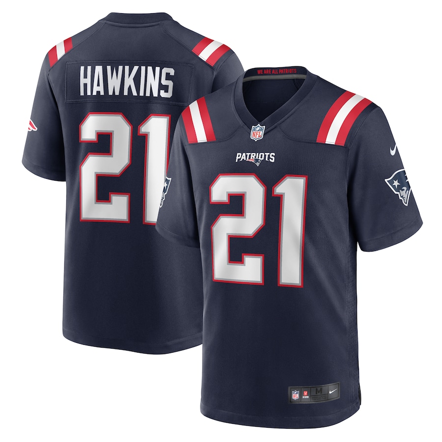 Jaylinn Hawkins New England Patriots   Game Jersey -  Navy