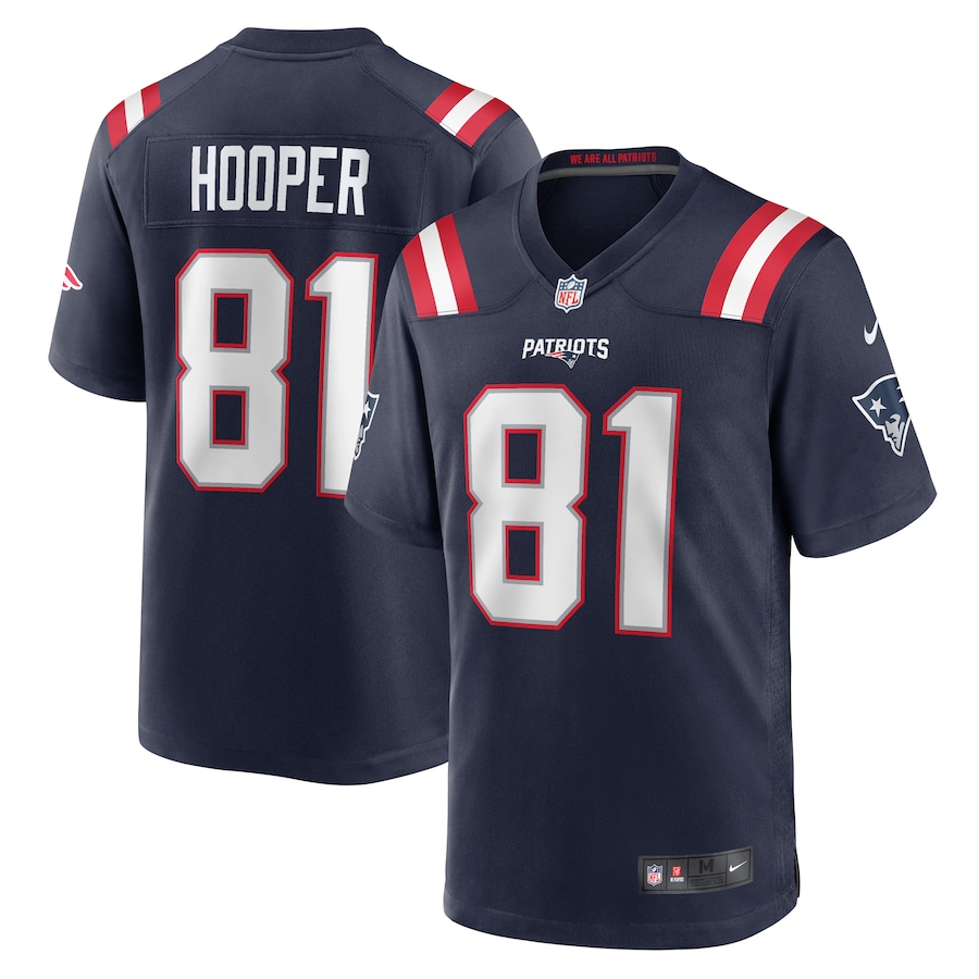 Austin Hooper New England Patriots   Game Jersey -  Navy
