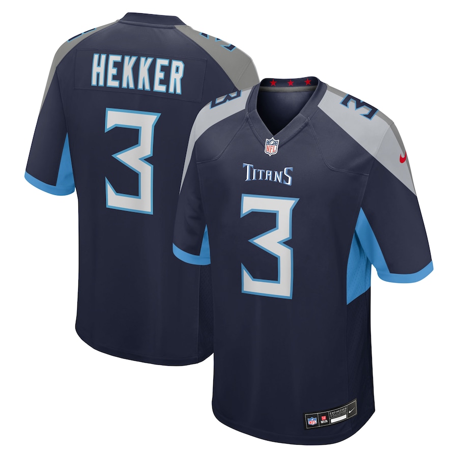 Johnny Hekker Tennessee Titans  Team Game Jersey -  Navy