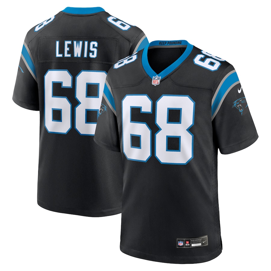 Damien Lewis Carolina Panthers   Game Jersey -  Black