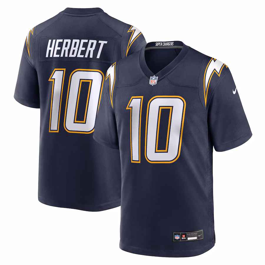 Justin Herbert Los Angeles Chargers  Alternate Super Chargers Game Player Jersey - (Navy 、Gold、 Royal 、Blue 、White)