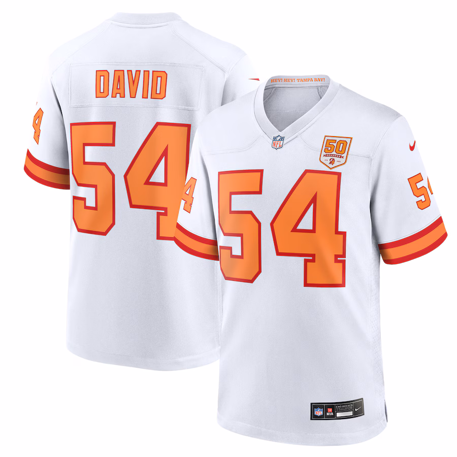Lavonte David '76 Tampa Bay Buccaneers  50th Season Game Jersey - White