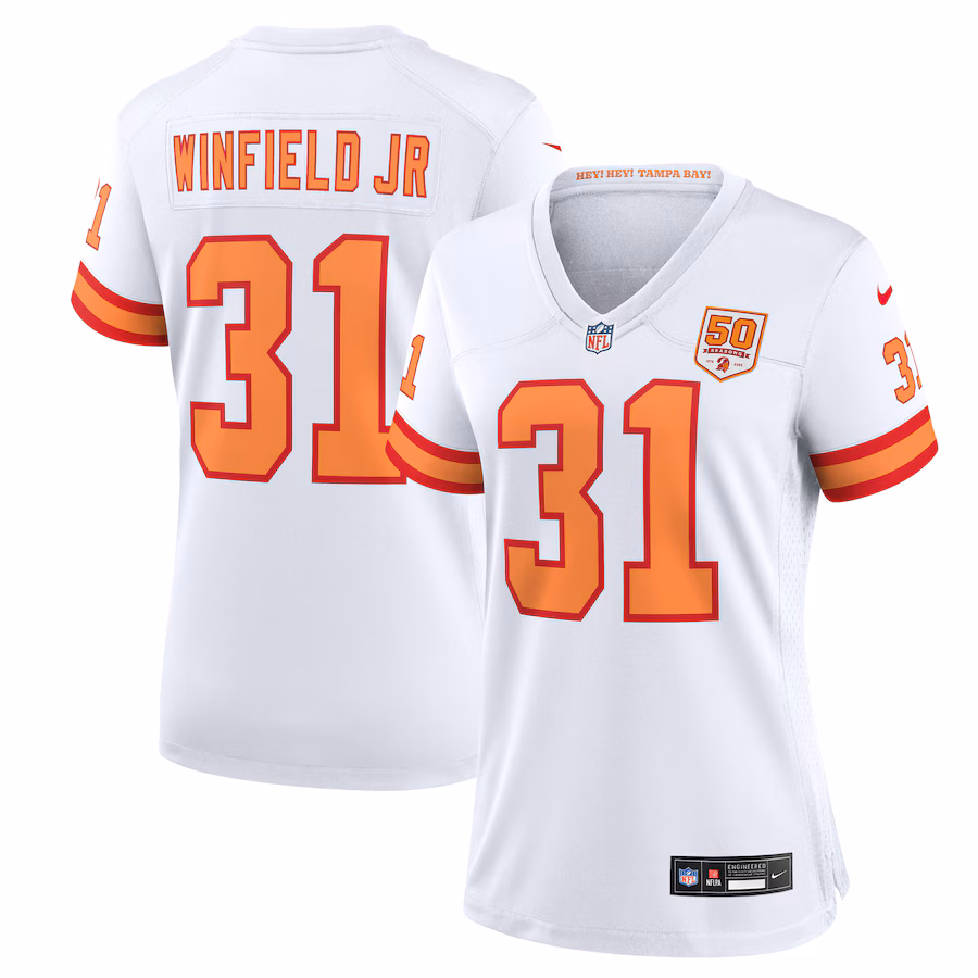 Antoine Winfield Jr. '76 Tampa Bay Buccaneers  Women's 50th Season Game Jersey - White
