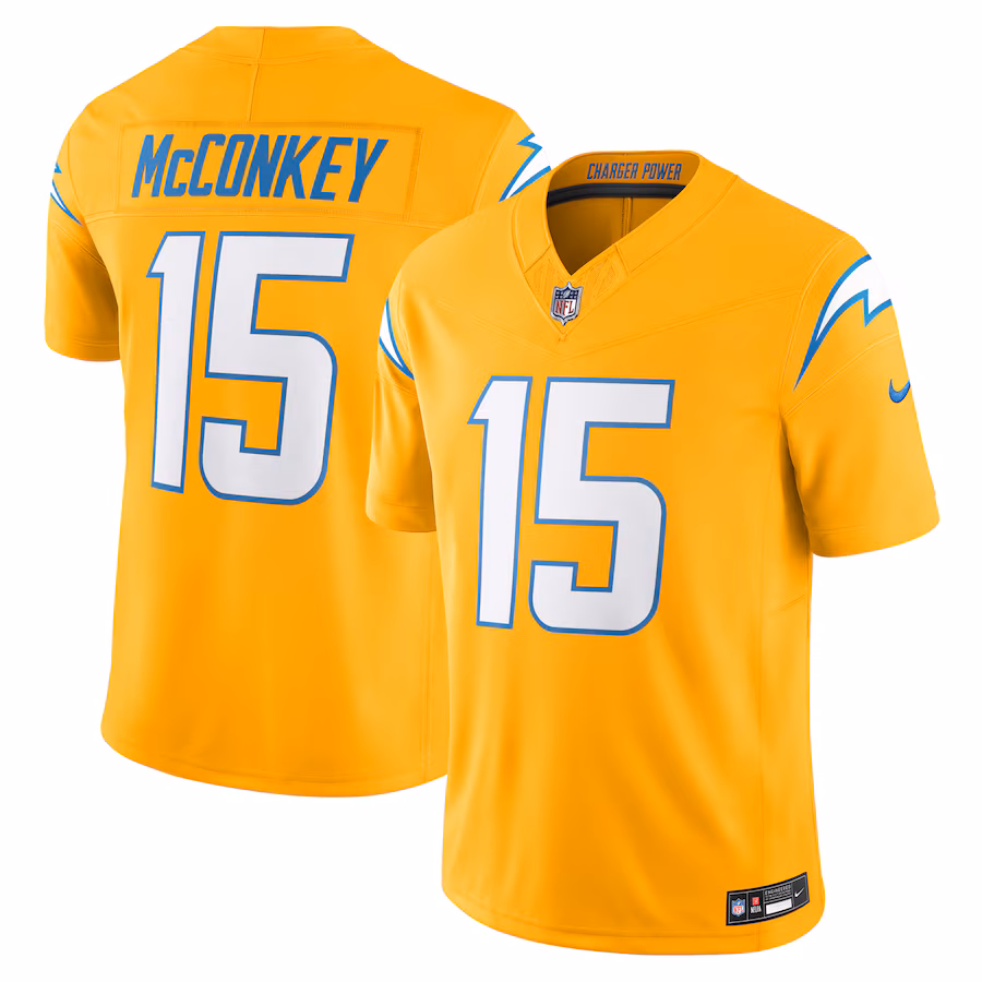 Ladd McConkey Los Angeles Chargers  Alternate Charger Power Vapor F.U.S.E. Limited Jersey - Gold