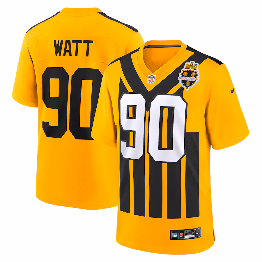 T.J. Watt Pittsburgh Steelers  Alternate 1933 Throwback Game Jersey - Gold