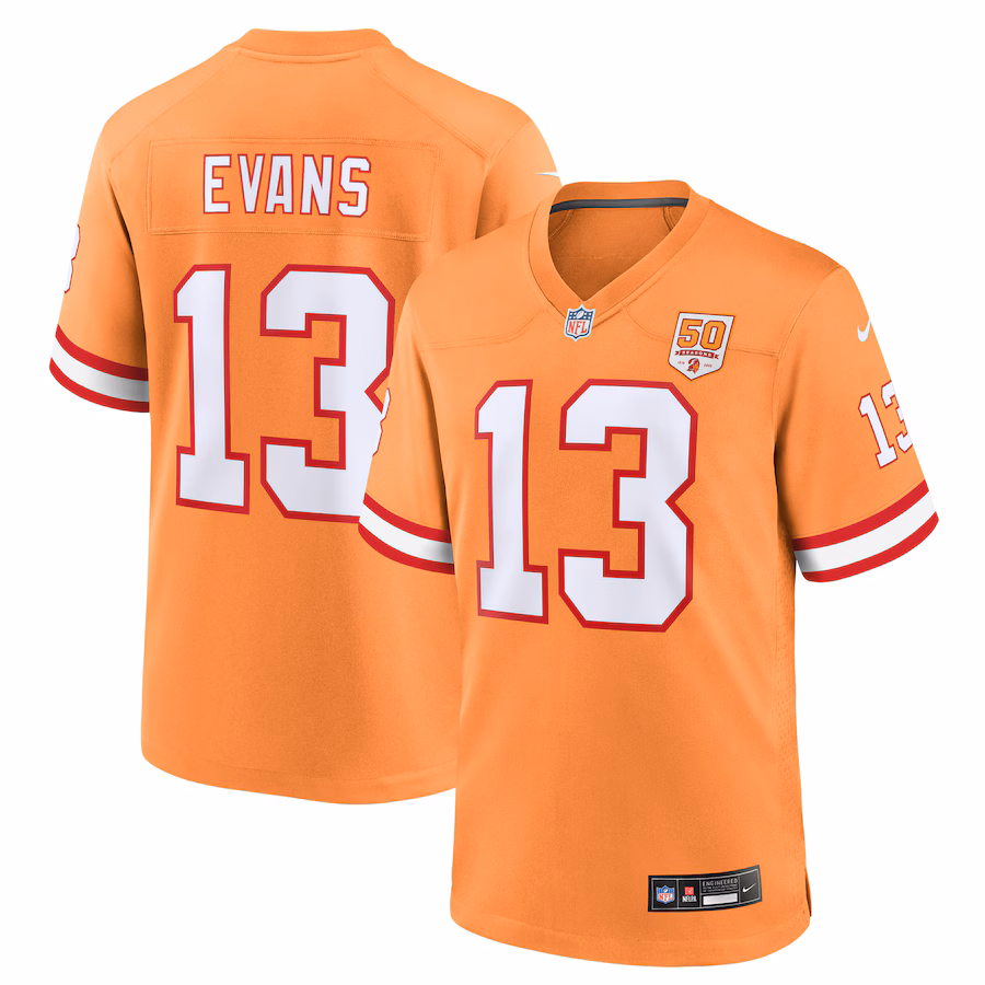 Mike Evans  Tampa Bay Buccaneers  50th Season Game Jersey - Creamsicle