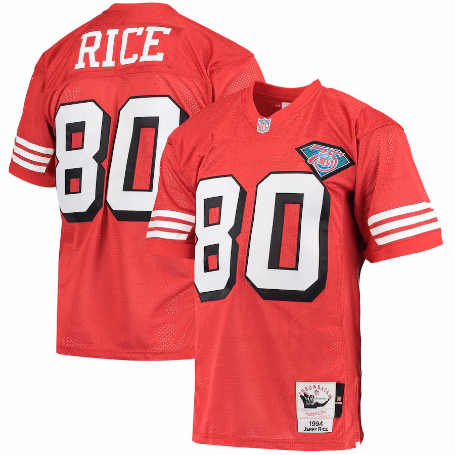 Jerry Rice San Francisco 49ers 1994  Authentic Throwback Retired Player Jersey - Scarlet