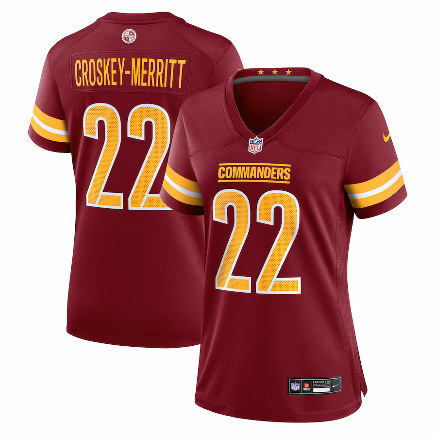 Jacory Croskey-Merritt Washington Commanders  Women's Team Game Jersey -  Burgundy