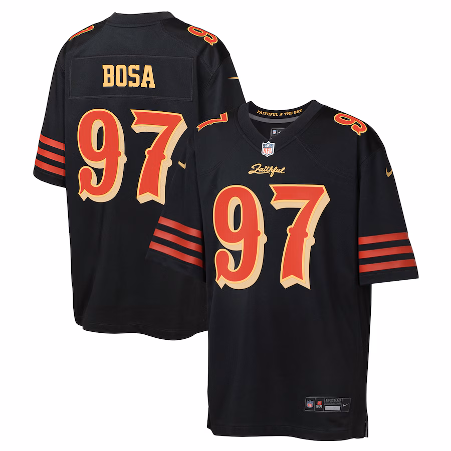 Nick Bosa San Francisco 49ers  Youth 2025 Rivalries Collection Game Jersey - Black