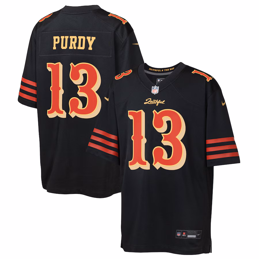 Brock Purdy San Francisco 49ers  Youth 2025 Rivalries Collection Game Jersey - Black