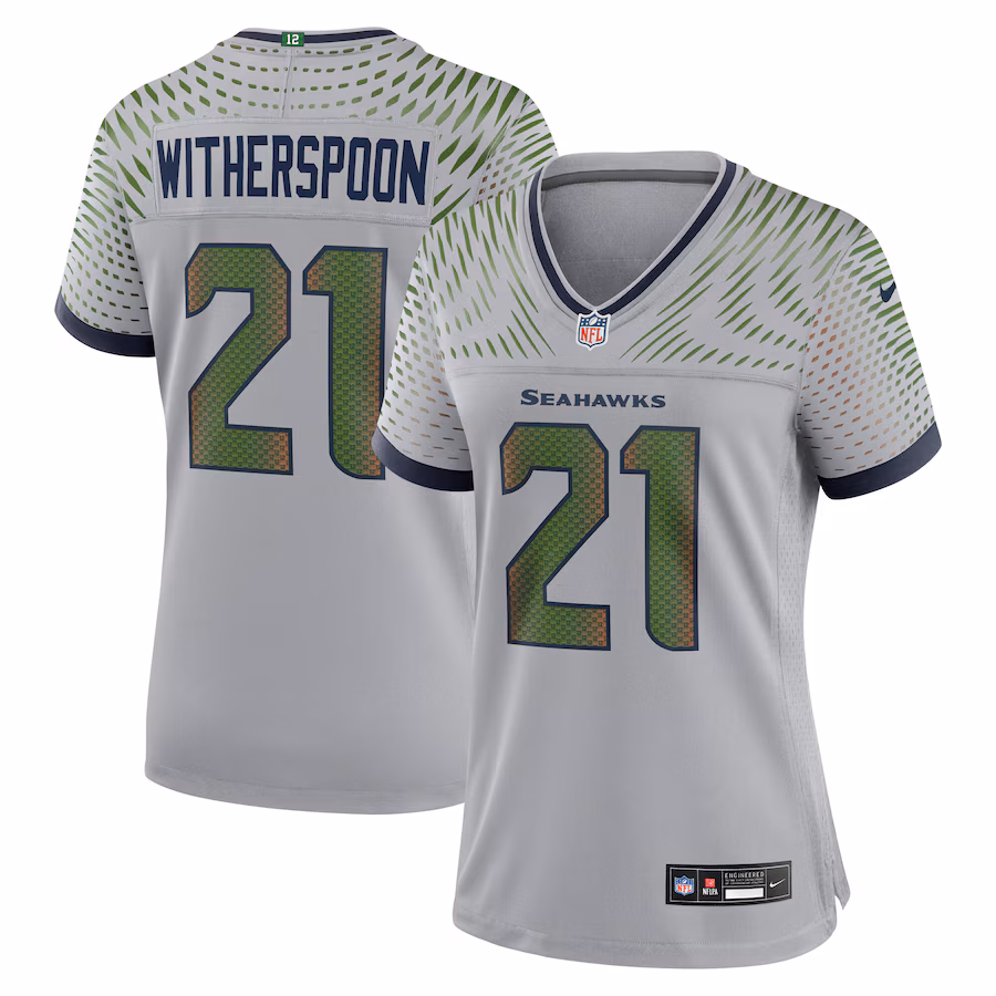 Devon Witherspoon Seattle Seahawks  Women's 2025 Rivalries Collection Game Jersey - Wolf Gray