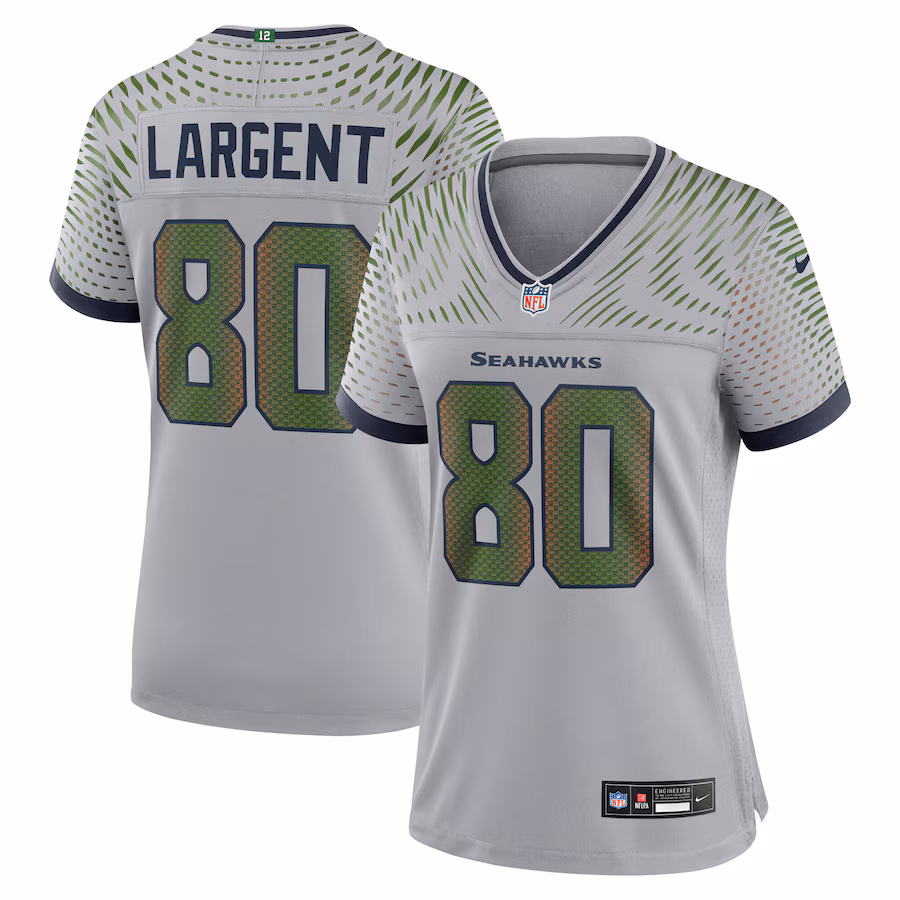 Steve Largent Seattle Seahawks  Women's 2025 Rivalries Collection Retired Game Jersey - Wolf Gray