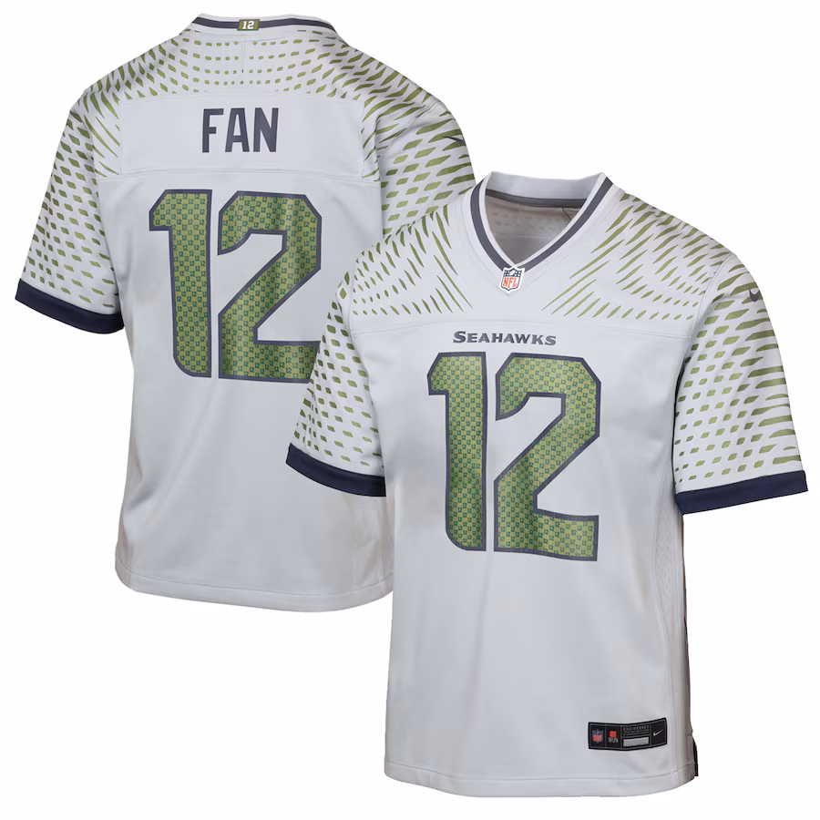 12s Seattle Seahawks  Youth 2025 Rivalries Collection Game Jersey - Wolf Gray