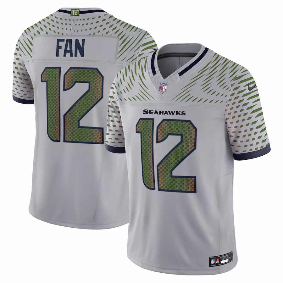 12s Seattle Seahawks  2025 Rivalries Collection Limited Jersey - Wolf Gray