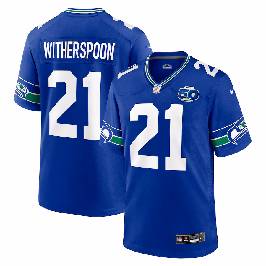 Devon Witherspoon Seattle Seahawks  Alternate 2 50th Season Game Jersey - Royal