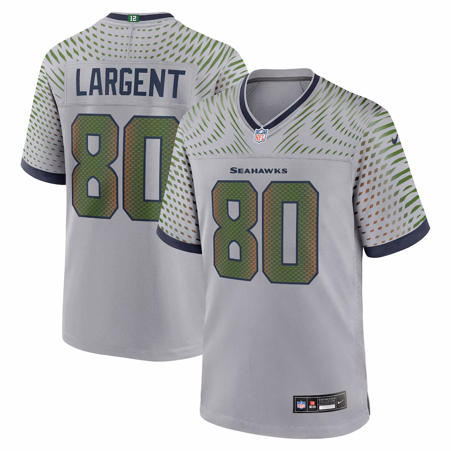 Steve Largent Seattle Seahawks  2025 Rivalries Collection Retired Player Game Jersey - Wolf Gray